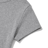 KIRSH PLAIN CHERRY SEMI CROP T-SHIRT - GRAY  