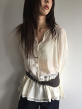 Pane see-through blouse (2color)