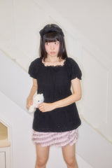 NANA LACE PUFF BLOUSE (BLACK)
