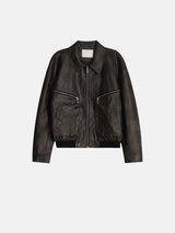 Kai zipper leather jacket