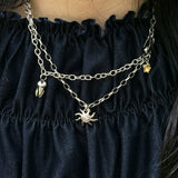 tooth gem necklace (yellow)