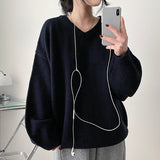 Ind boxy punching balloon V-knit