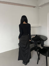 ベーシックフロントストラップ長袖ゴルフTシャツ (4 Colors)