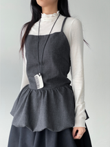balloon strap blouse