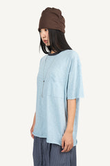 Slub rib layered T-shirt