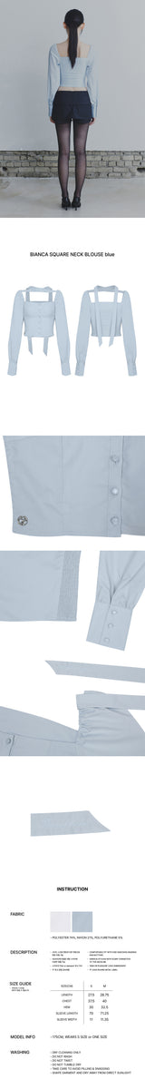 BIANCA SQUARE NECK BLOUSE blue