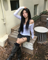 VネックスリムTシャツ