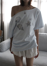 SHELL SHIRRING OFF TEE