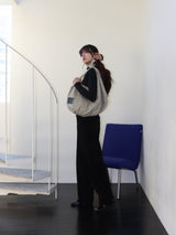 ONE-SHOULDER ELASTIC T (BLACK)