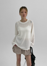 [MADE] Papa Summer Knit Long Sleeve T-shirt (Linen 30%)