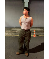 Henley neck sleeveless tee