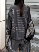 monthly printing pigment long sleeve t-shirt