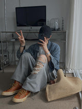 ASCLO Destroyed Sweat Pants (2color)