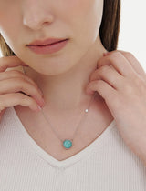 26SS★ [Premium Plating] Pennysense AB(W) Goutte Necklace Amazonite