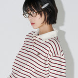 ストライプカラーTシャツ  (Ivory)