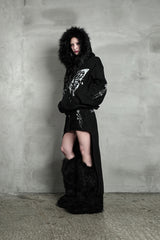 ローズカットアウトスカート #ブラック (FLEECE LINED)