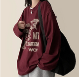 オッドビンテージプリンティドボクシー長袖Tシャツ