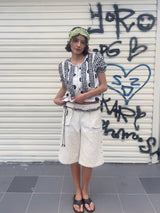 UnsocialNight beige lace three-piece pants