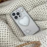 [made]white pearl heart ver resin phone case 