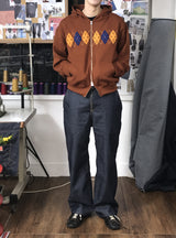 [Hand-Made「006」] Argyle Patch Pants_Denim&Brown