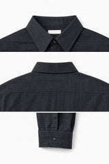 ミニチェックオーバーサイズシャツ (S, M, L / 3colors)