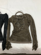 ヴィンテージウォッシングホルターネックTシャツ