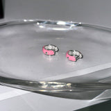 [925silver] ピンクエポキシミニピアス