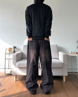 Brick washed denim pants