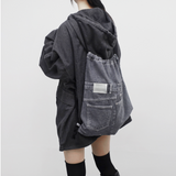 ラインデニムストリングバックパック