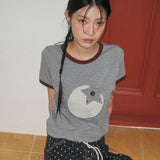 Tomato Patch Ringer Tee (Gray) F25QB140