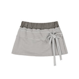DYE-WASH TIE SKIRT (BROWN) F25ZD968