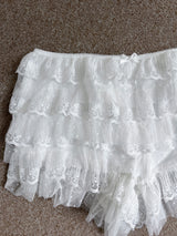 ドリームフレアカンカンレースフリルショーツ (White)
