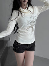 melt drape neck slim T (3color)