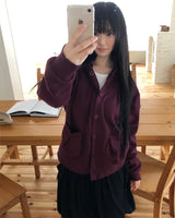 Lamin Pocket Hooded Cardigan