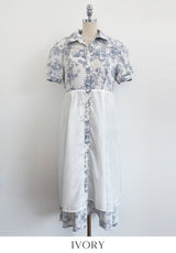ルエナトワルフラワーパフロングワンピース(ベルトセット)
