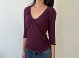 ルーシュド ネック Tシャツ