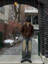Saint wool zipup knit