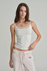 Swan lace sleeveless, White