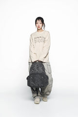 25SS ダンシングベアロゴロングスリーブTシャツ ダークベージュ