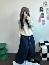 パンチングルーズヒップストリートロングパンツ 💙🤎2COLOR
