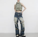 (Unisex) ネットダメージウォッシングパンツ