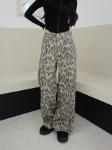 Vintage Leopard Wide Pants