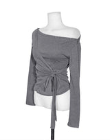 devolved unbalanced shoulder studs strap top