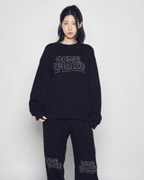 25FW シンプルボーダーラインナッピングスウェットシャツ ブラック