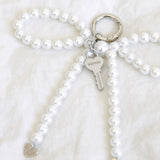  PEARL HEART KEYLING / SILVER
