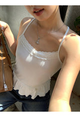 ホルターストラップアンダーフリルノースリーブTシャツ
