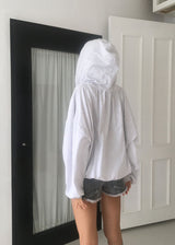 SHIRRING HOOD ZIP-UP 