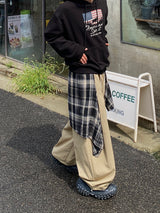 Debut Check Layered Cotton Pants 2C
