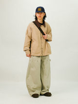 PU Double Knee Carpenter Wide Pants