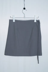 Button String Midi Skirt (Gray)